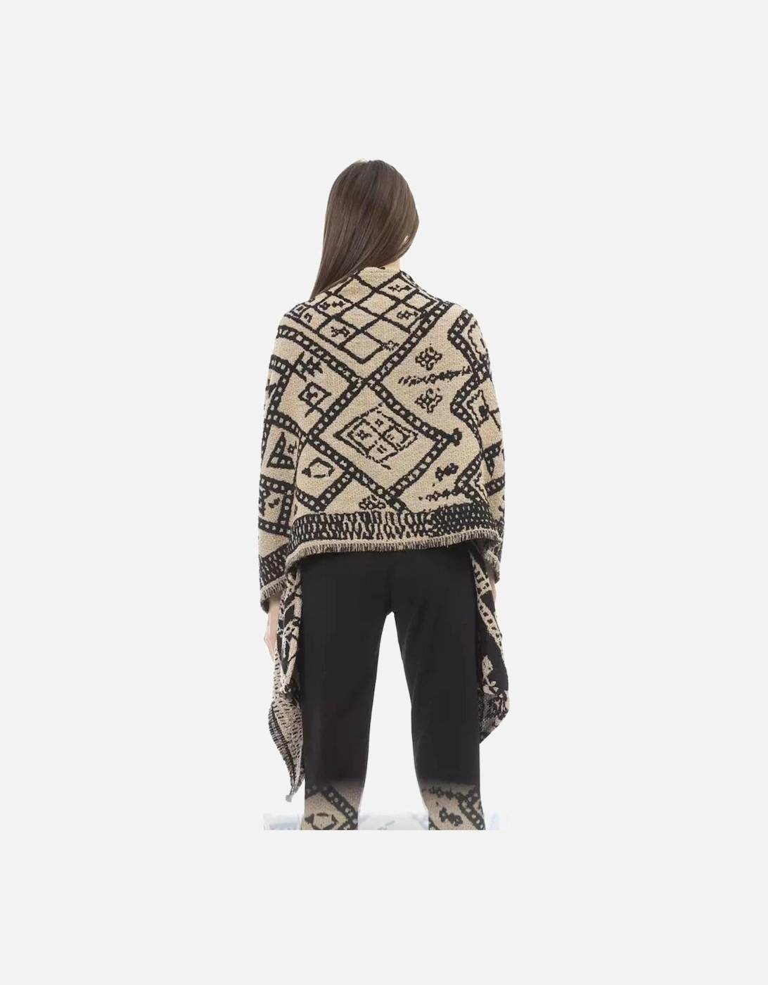 Scandinavian Jacquard Double-Face Stole by Women - Brown Scarves