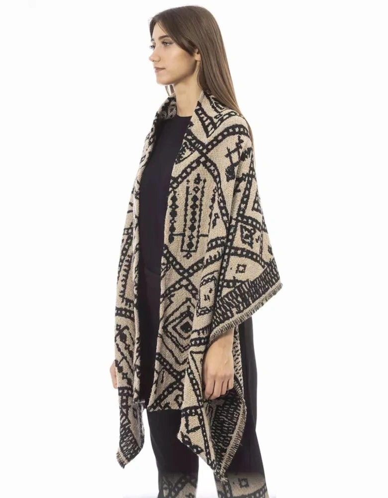 Scandinavian Jacquard Double-Face Stole by Women - Brown Scarves