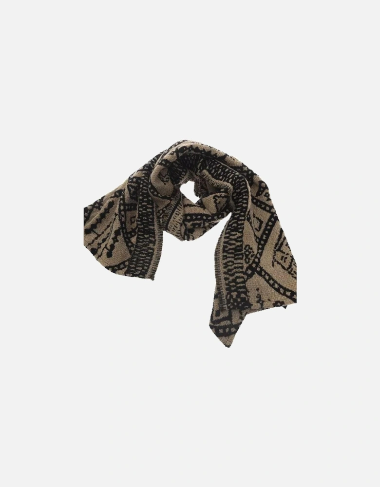 Scandinavian Jacquard Double-Face Stole by Women - Brown Scarves