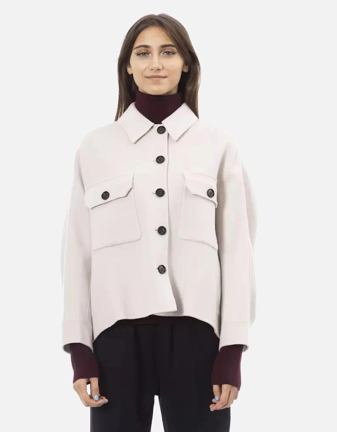 Cropped Wool Jacket AL23539FBB Women - White Suits, 4 of 3