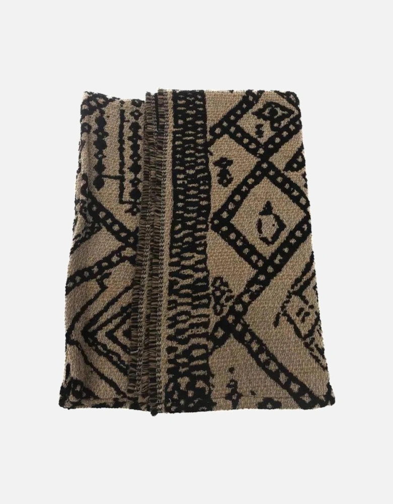 Scandinavian Jacquard Double-Face Stole by Women - Brown Scarves
