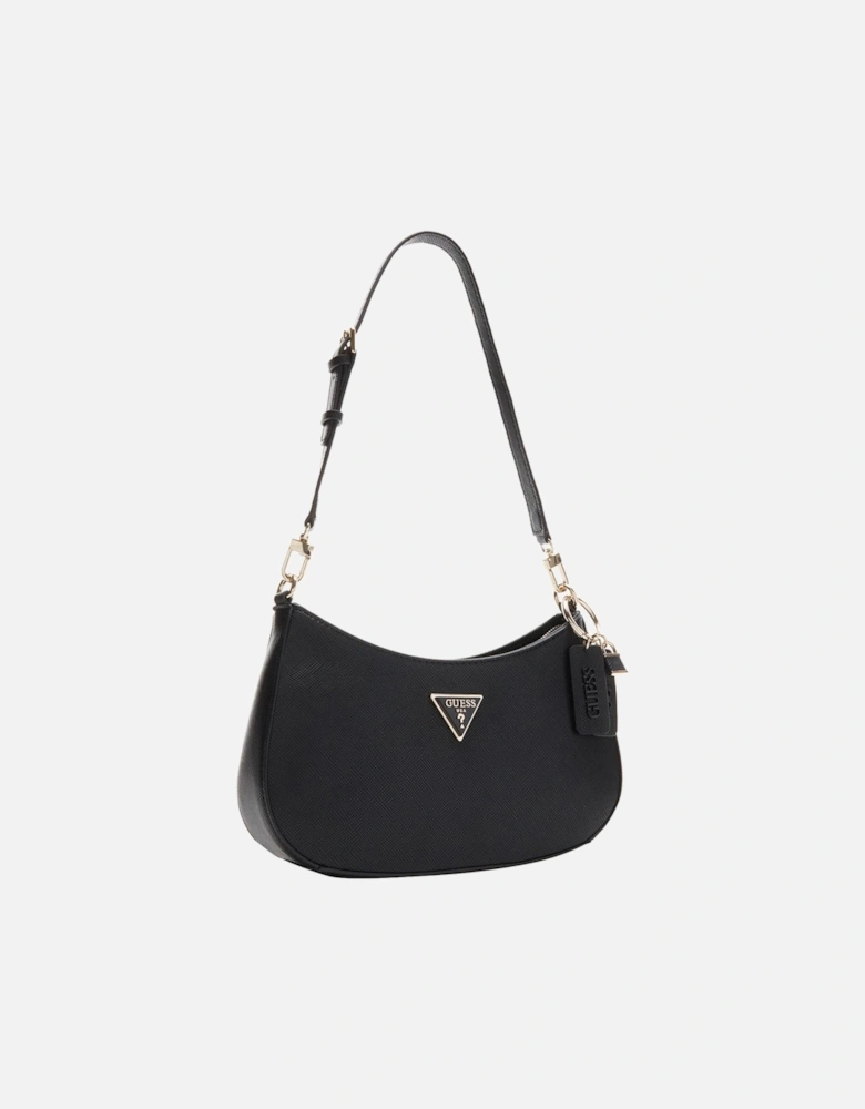 Womens Black Plain Handbag with Zip Pockets Bags