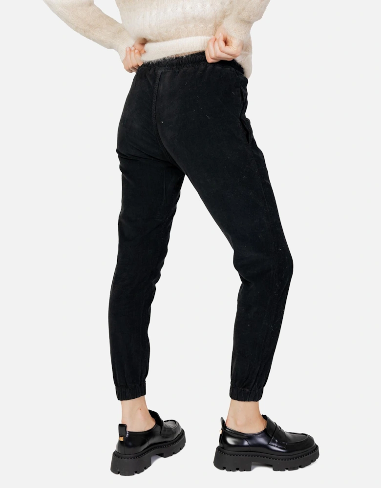 Corduroy Joggers Pants Women - Black Trousers