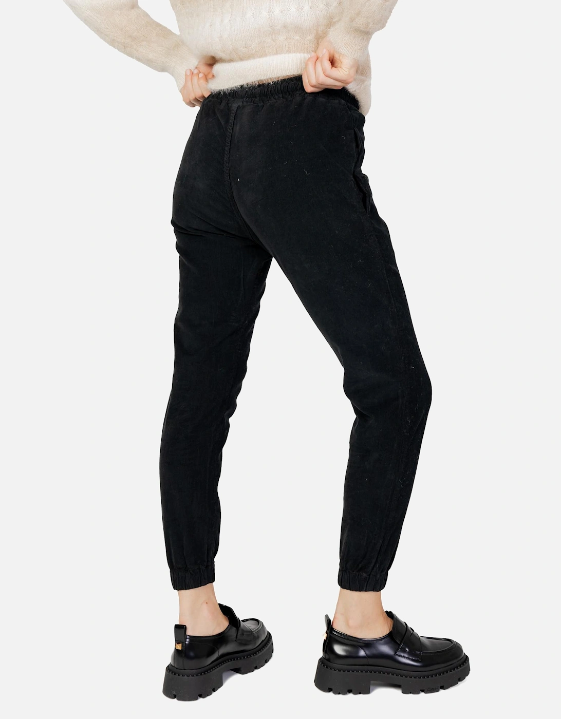 Corduroy Joggers Pants Women - Black Trousers