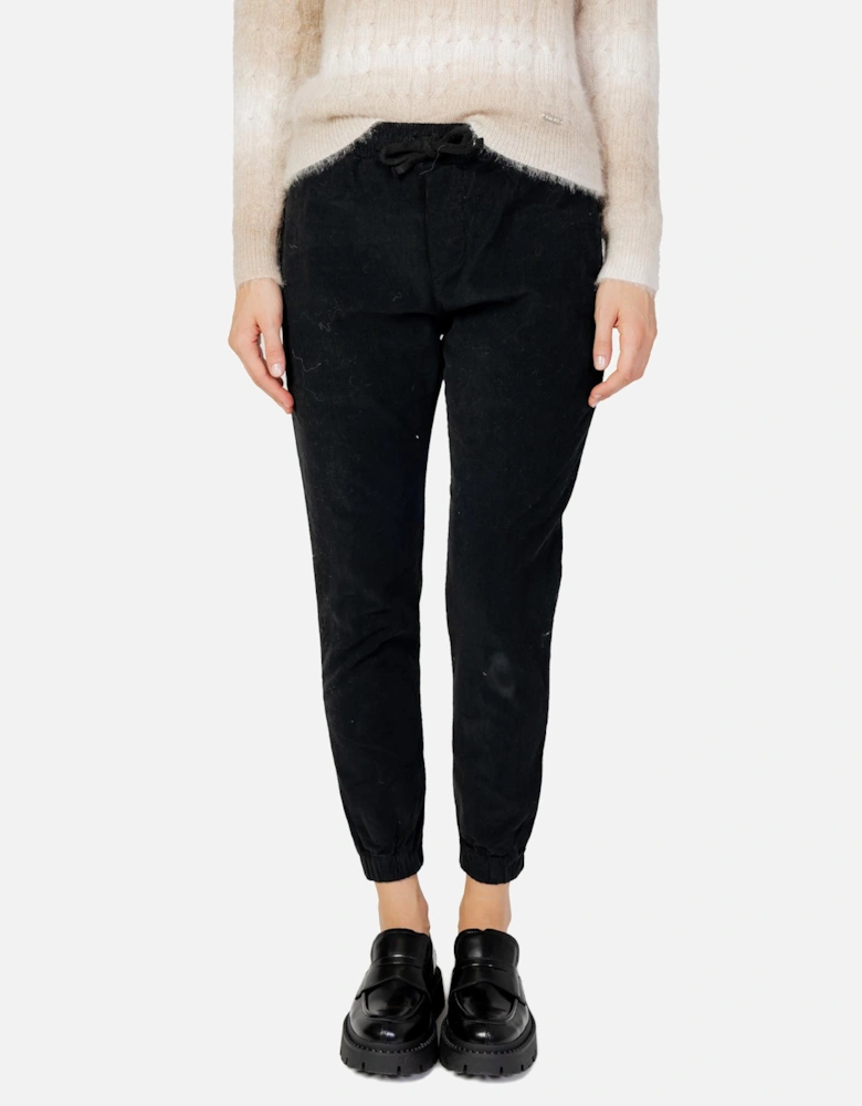 Corduroy Joggers Pants Women - Black Trousers