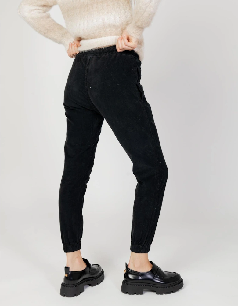 Corduroy Joggers Pants Women - Black Trousers