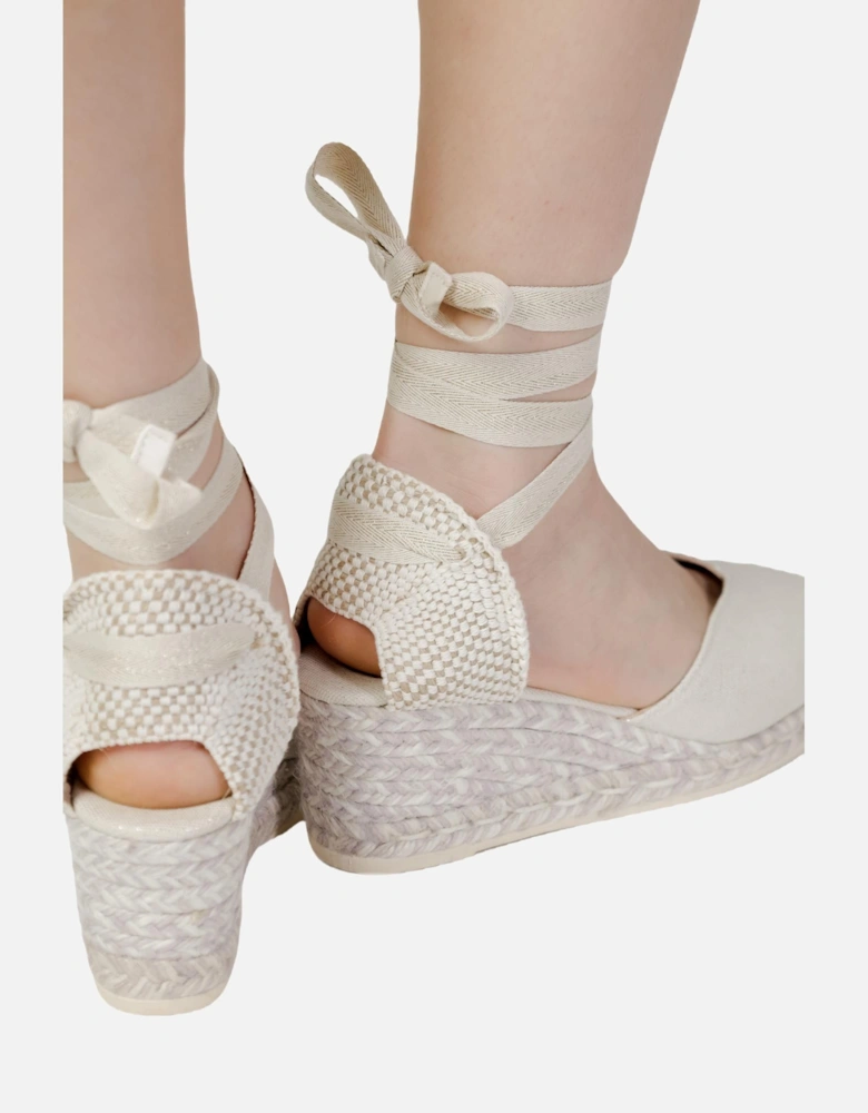 Wedge Espadrille TieUp Style Women - Gold Sandals