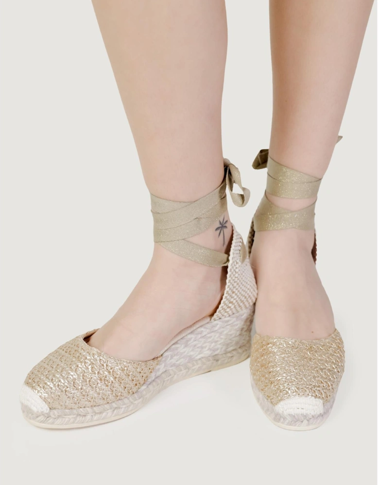 Wedge Gold Glitter Model Women Sandals