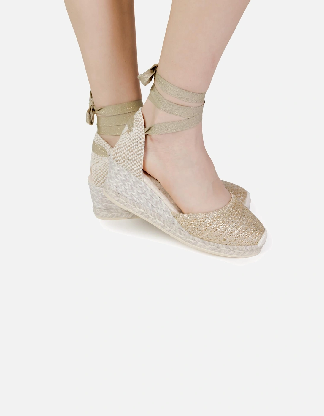 Wedge Gold Glitter Model Women Sandals, 4 of 3