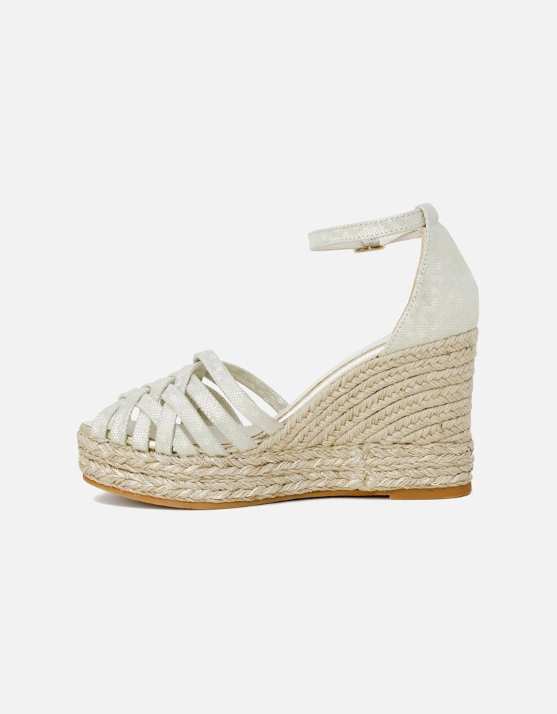 Woven Espadrille Sandals Wedge Style Women - White