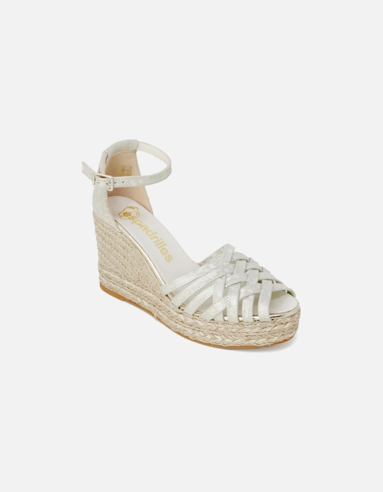 Woven Espadrille Sandals Wedge Style Women - White
