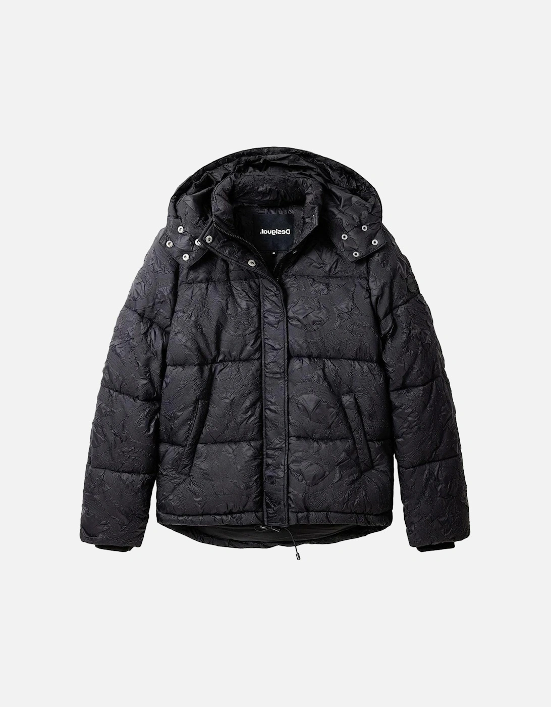 Hooded Puffer Jacket Crinkle Effect Women - Black Jackets, 4 of 3