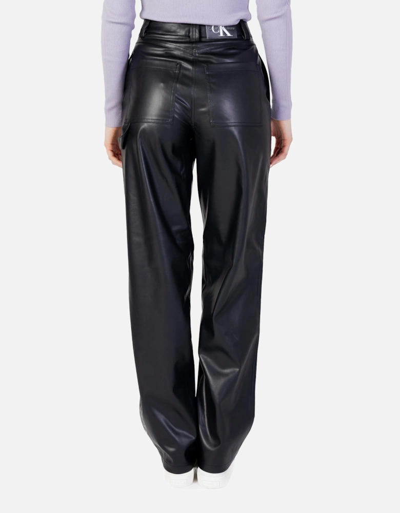Zip and Button Fastening Trousers Women - Black