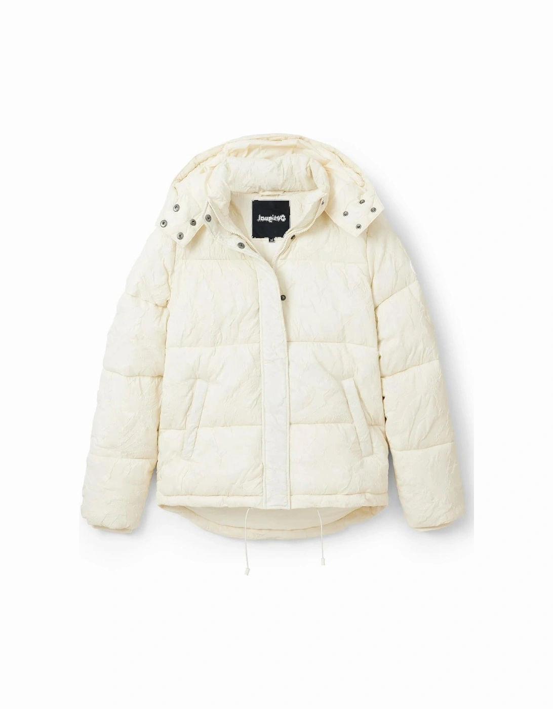 Hooded Puffer Jacket Cream Women - Beige Jackets, 4 of 3