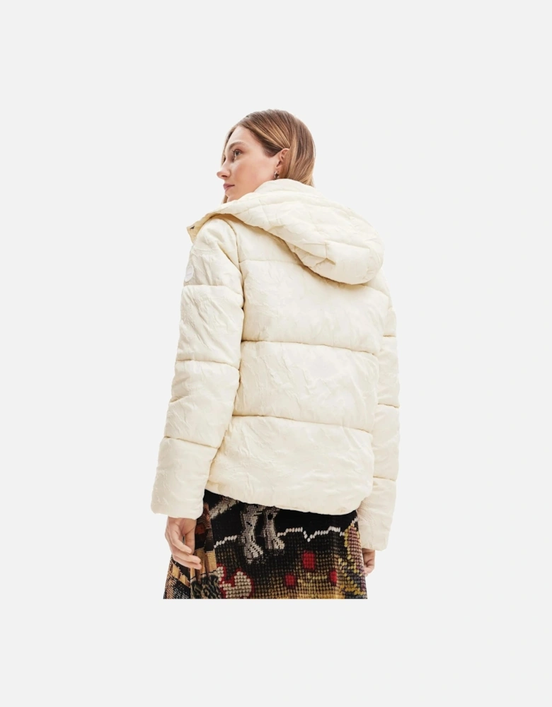 Hooded Puffer Jacket Cream Women - Beige Jackets