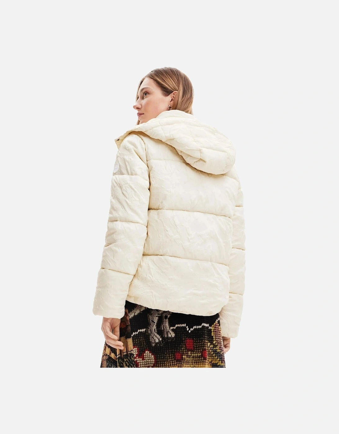 Hooded Puffer Jacket Cream Women - Beige Jackets