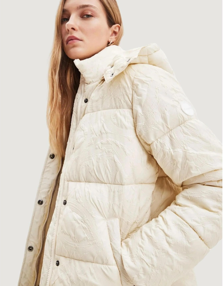 Hooded Puffer Jacket Cream Women - Beige Jackets