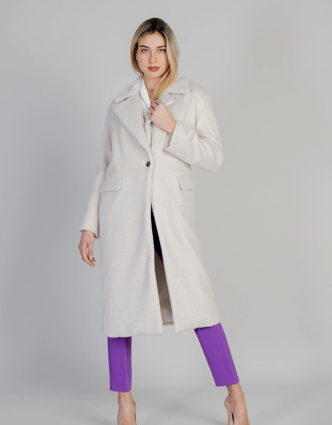 Teddy Coat Oversized Longline Women - Beige