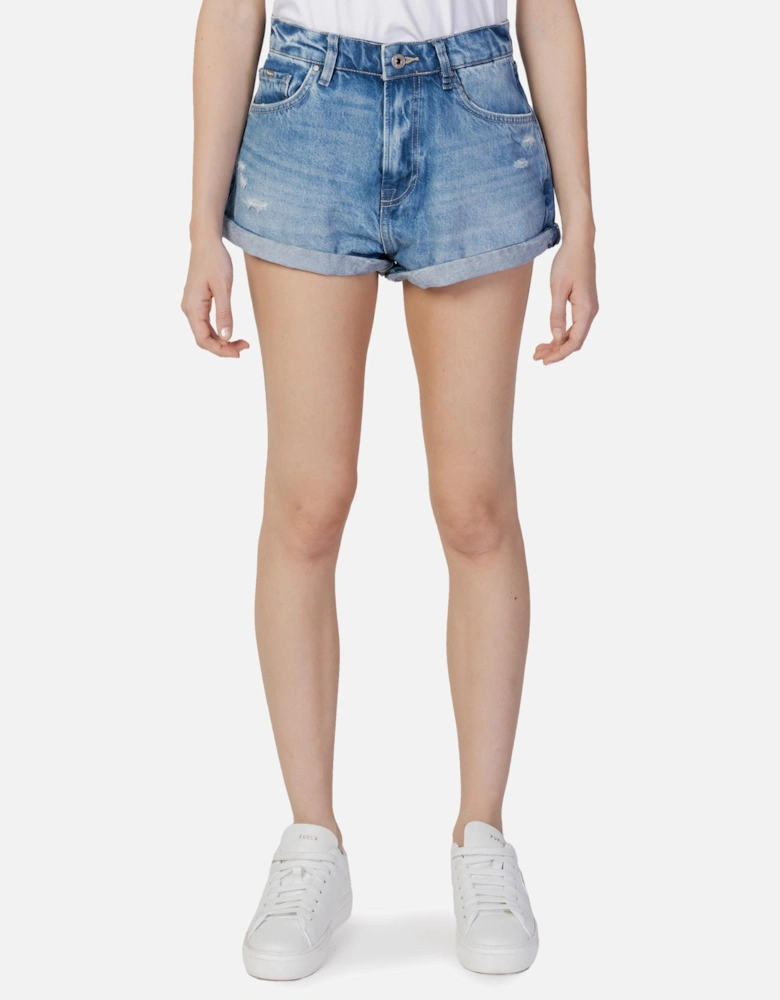 Lola Denim Shorts Rolled Cuffs Women - Blue