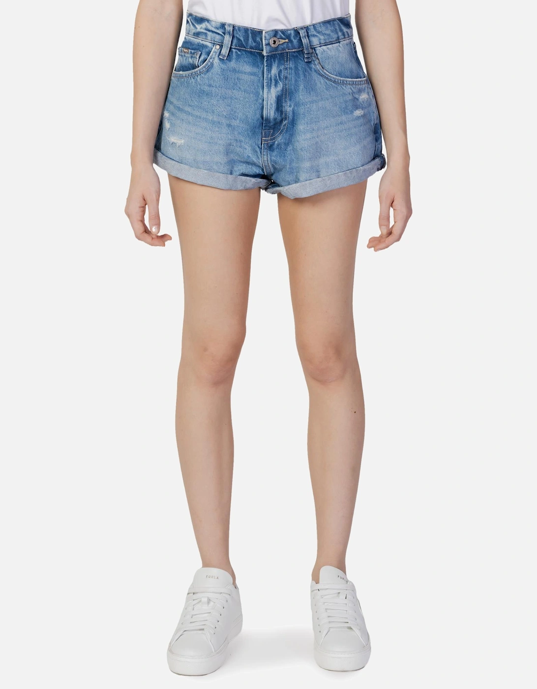 Lola Denim Shorts Rolled Cuffs Women - Blue, 4 of 3