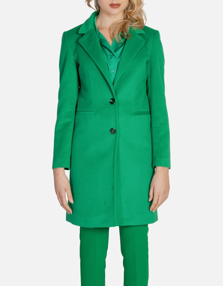 Classic Green Wool Coat Women
