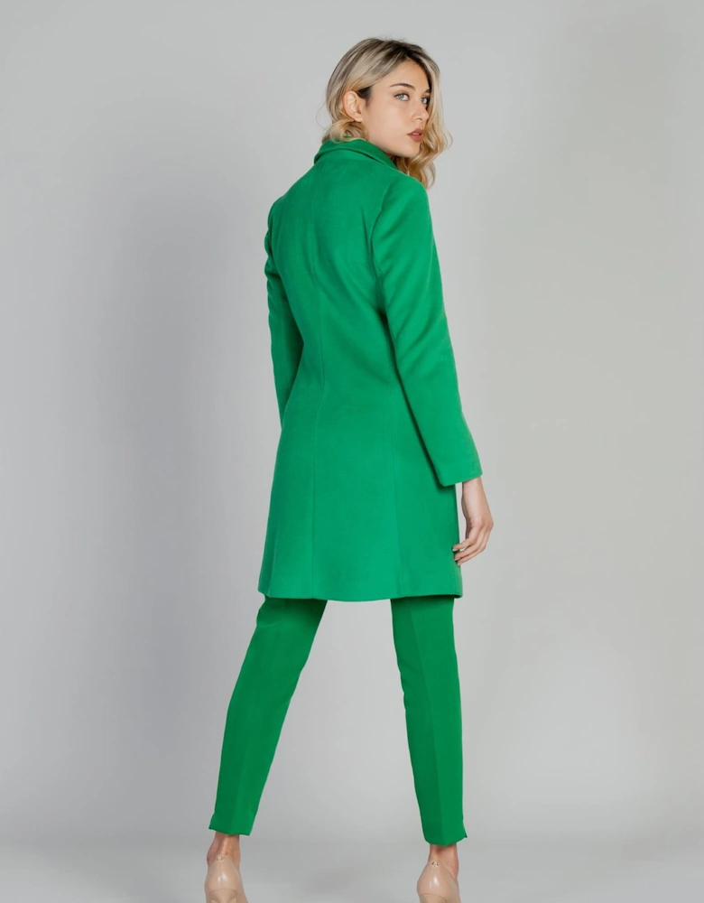 Classic Green Wool Coat Women