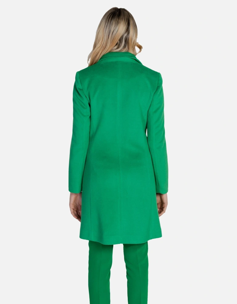 Classic Green Wool Coat Women