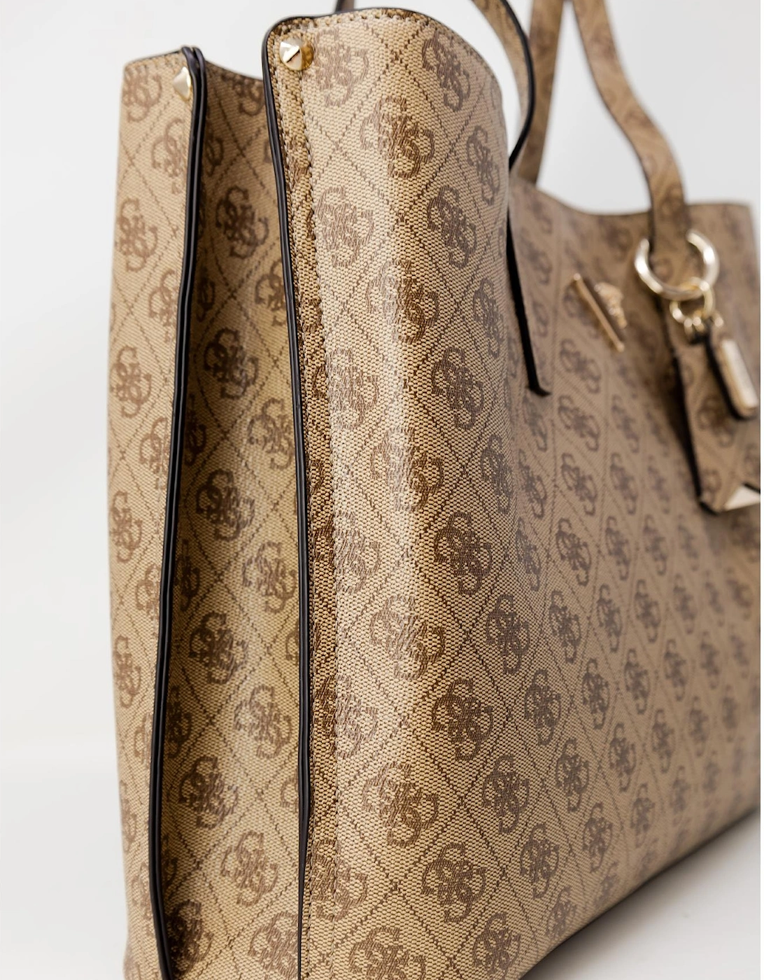 Printed Handbag with Elegant Detailing Women - Beige Bags