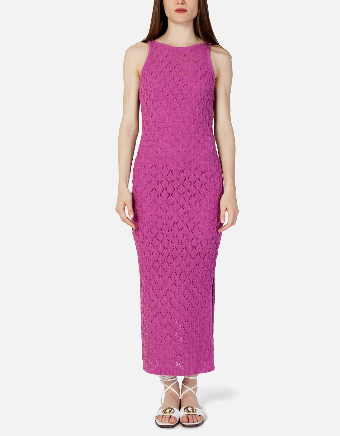 Knitted Maxi Dress Sleeveless Style Women - Purple Dresses, 3 of 2