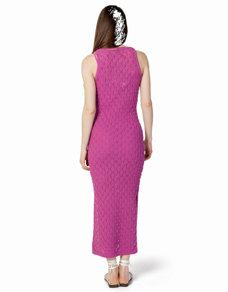 Knitted Maxi Dress Sleeveless Style Women - Purple Dresses