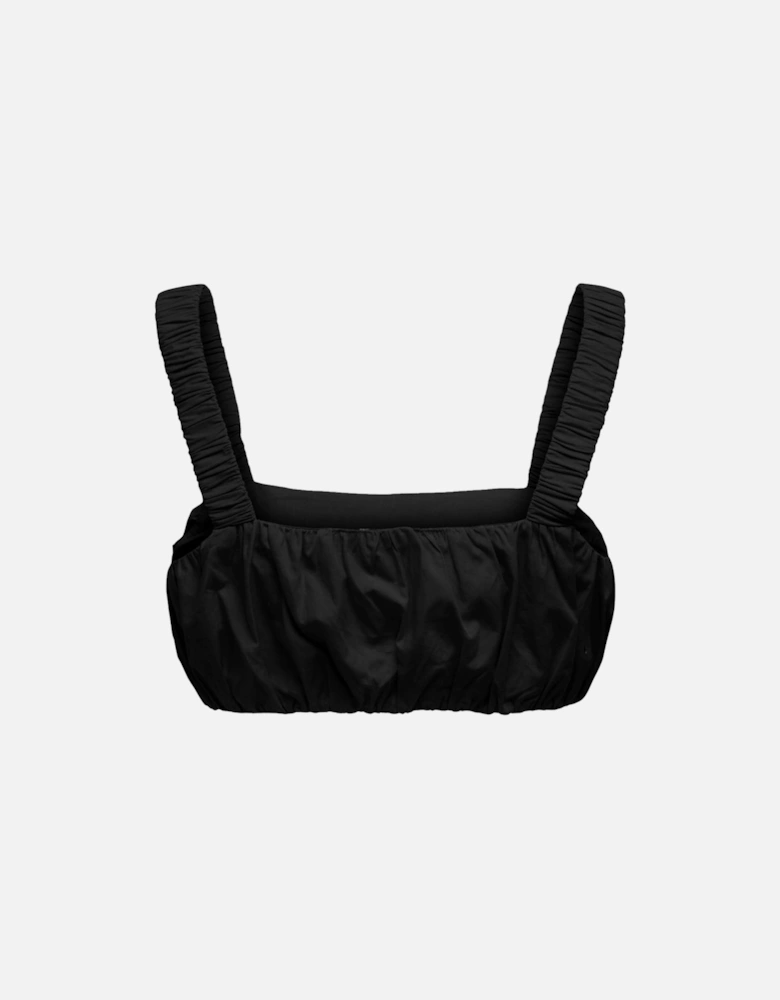 Square Neck Strappy Cotton Top Women - Black