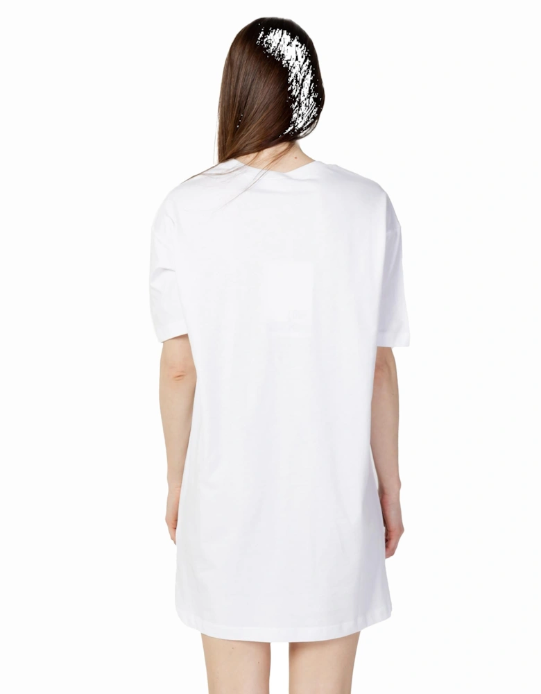 Oversized TShirt Dress Heart Logo Women - White Dresses