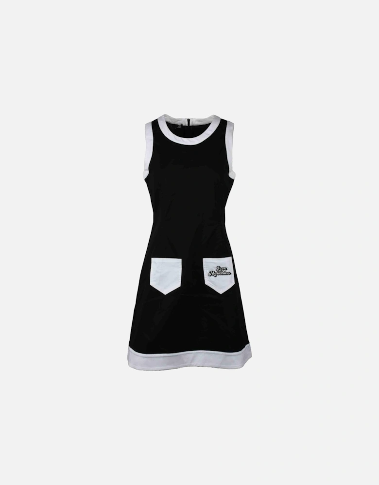 Sleeveless Plain Short Dress with Zip Women - Black Dresses