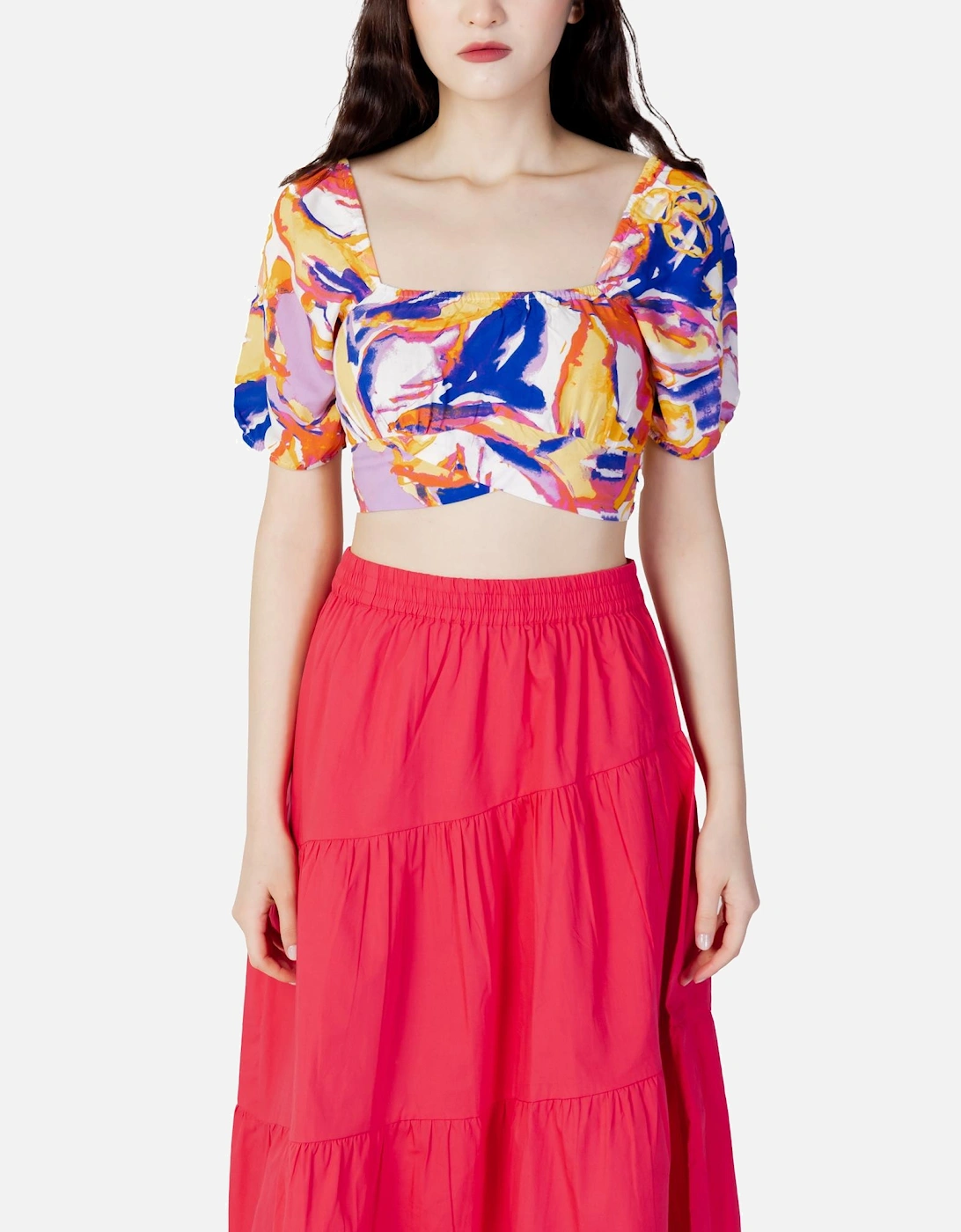 Square Neckline Short Sleeve Top Women - Multicolor, 4 of 3