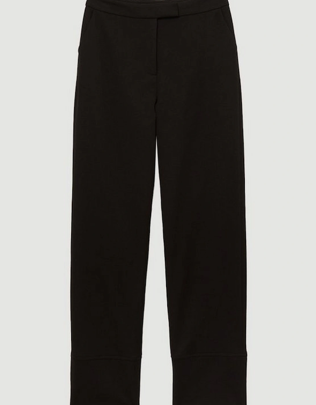 Technical Crepe Tailored Straight Turn Up Hem Trouser