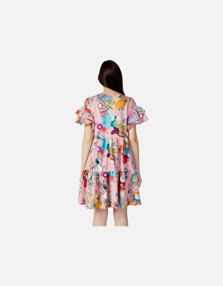 Unicorn Print Mini Dress Casual Style Women - Pink Dresses