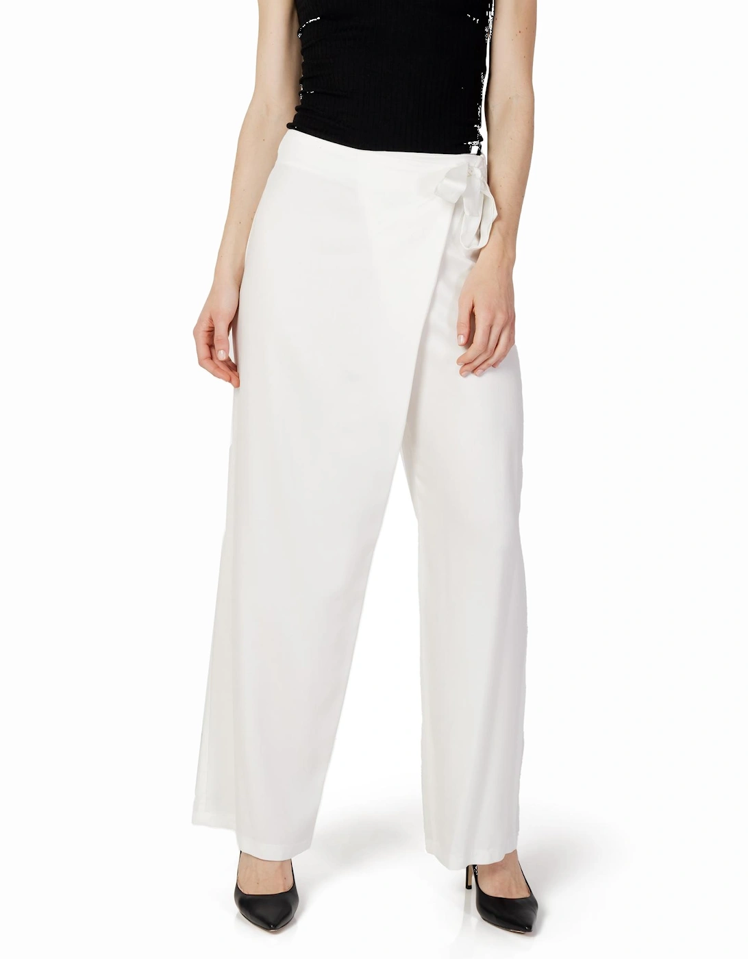 Wide Leg Wrap Pants Modern Style Women - White Trousers, 3 of 2