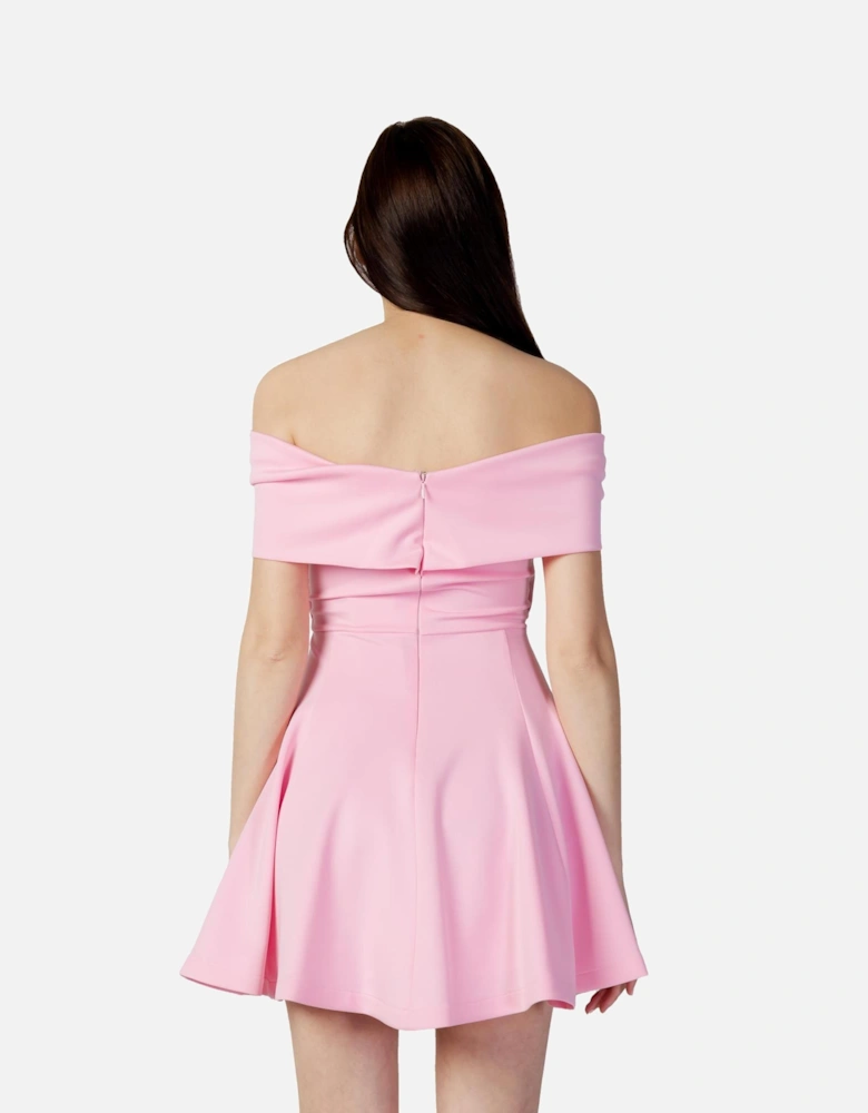 Bow Cut Out Mini Dress Pink Women Dresses