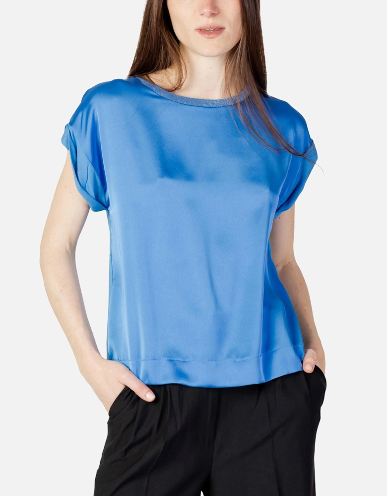Casual Blouse Short Sleeves Women - Light Blue
