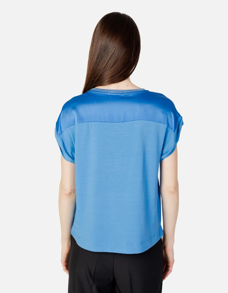 Casual Blouse Short Sleeves Women - Light Blue