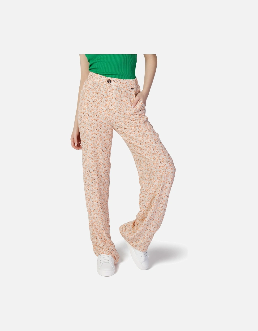 Wide Leg Floral Pants Women - Pink Trousers, 3 of 2