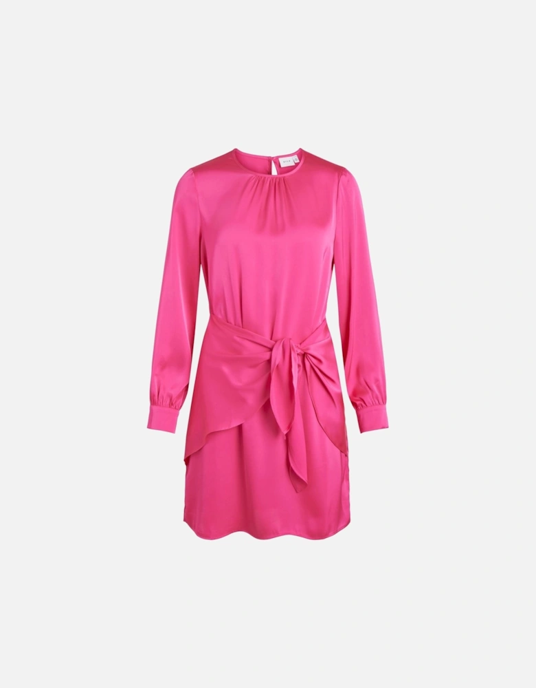 Tie Waist Mini Dress Women - Fuchsia Dresses