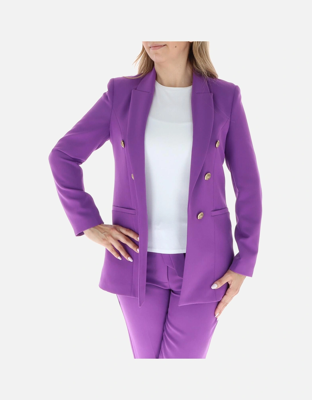 Double Breasted Blazer Purple Women, 4 of 3