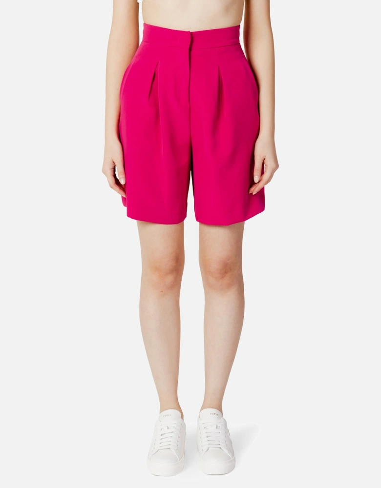 HighWaisted Pleated Shorts Women - Fuchsia