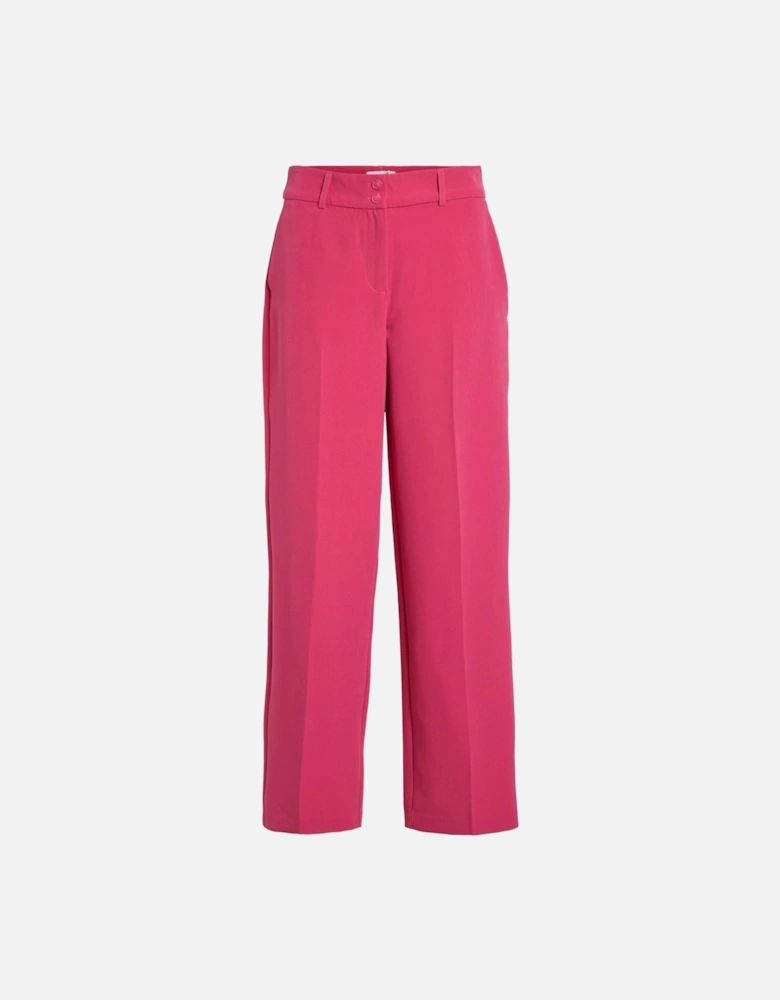 Wide Leg Cropped Pants Women - Fuchsia Trousers