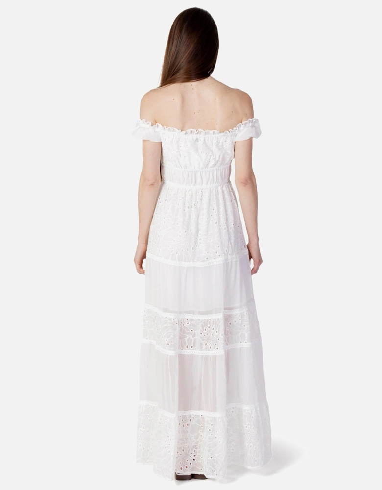 Eyelet Maxi Dress OfftheShoulder Style Women - White Dresses
