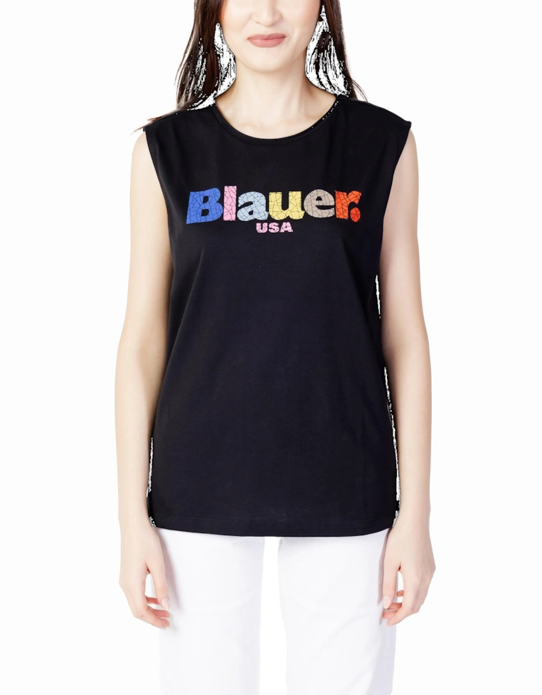 USA Graphic Muscle Tee Black Women Tops