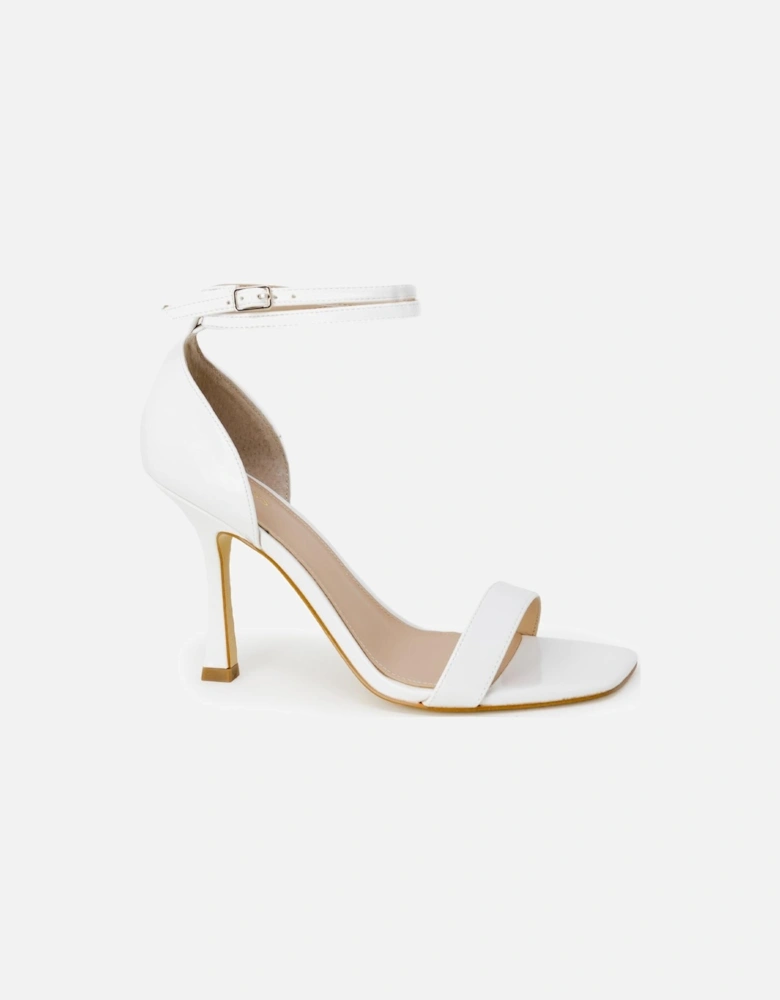 White Ankle Strap Stilettos Women Sandals