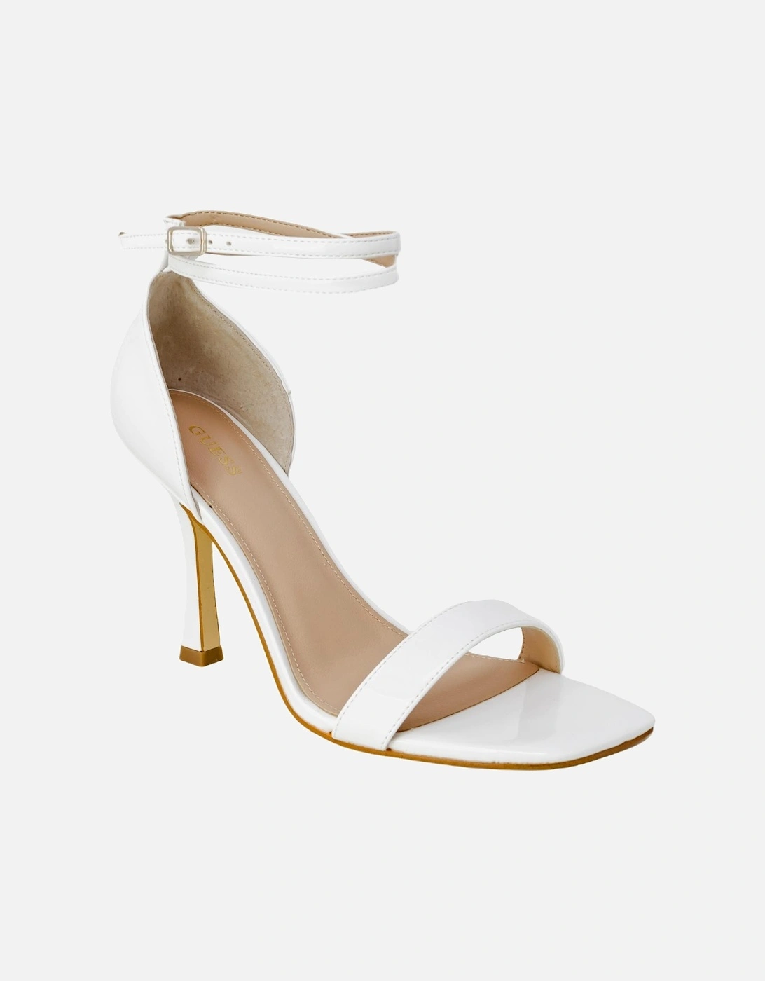 White Ankle Strap Stilettos Women Sandals