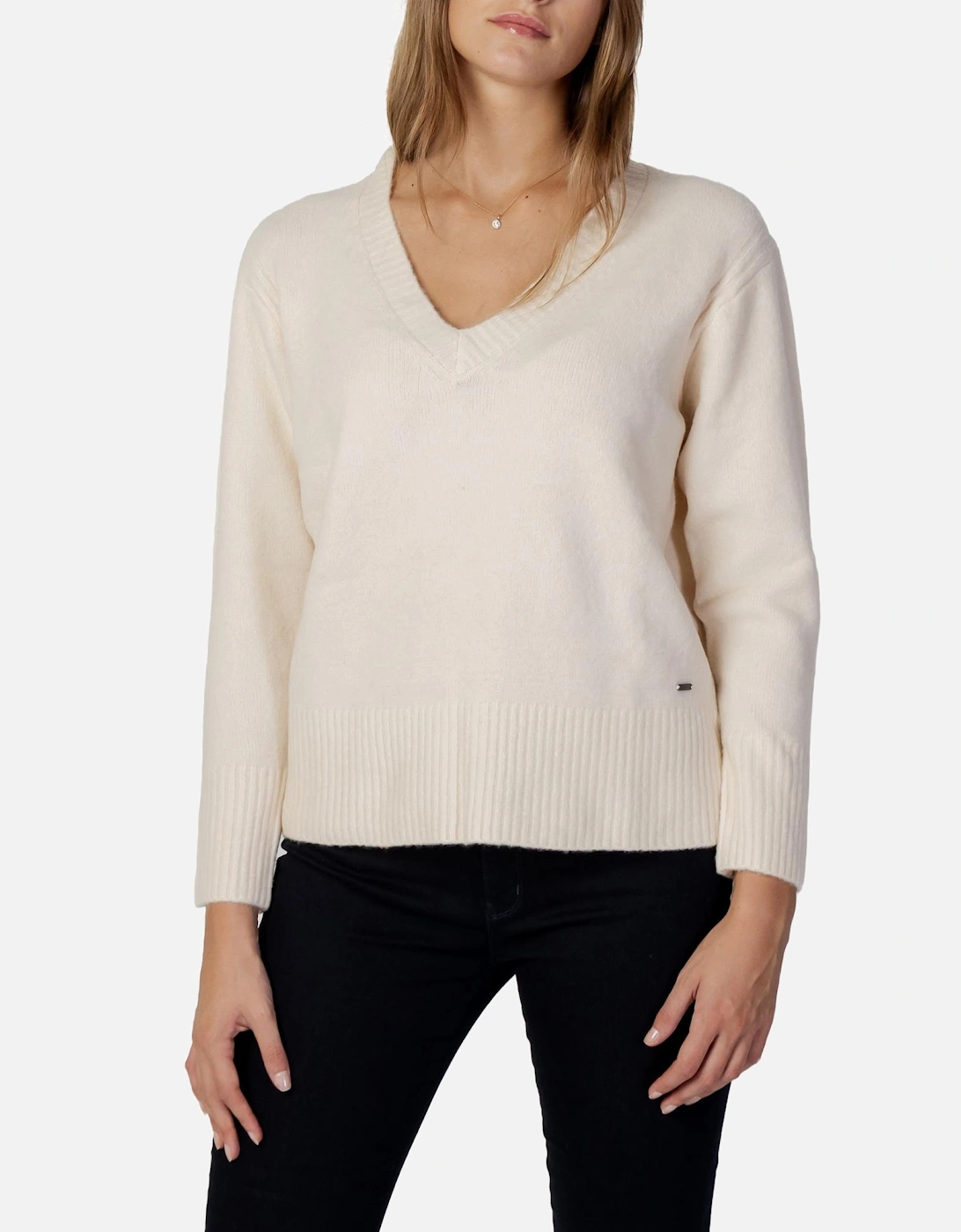 VNeck Jumper PW0332600A13 Women - White Knitwear, 3 of 2